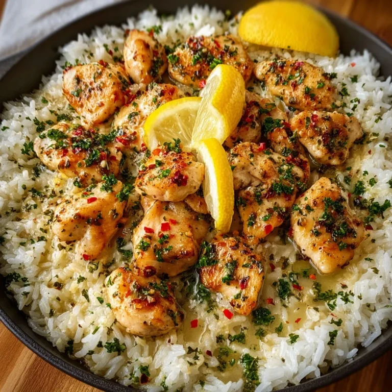 Creamy Garlic Chicken Scampi with Rice