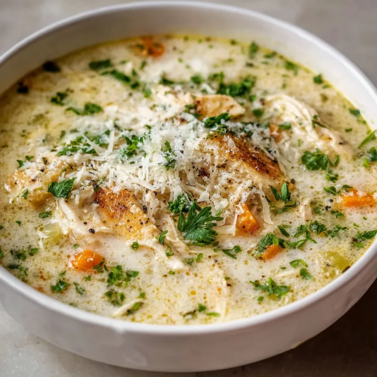 Creamy Garlic Parmesan Chicken Soup Recipe