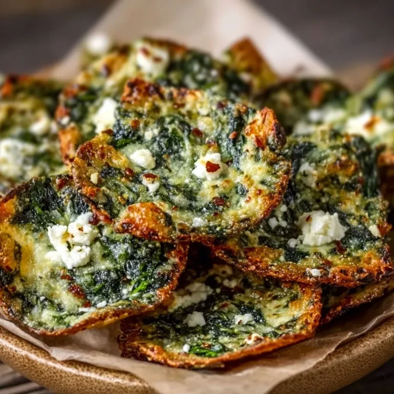 Crispy Spinach Feta Cheese Chips Recipe
