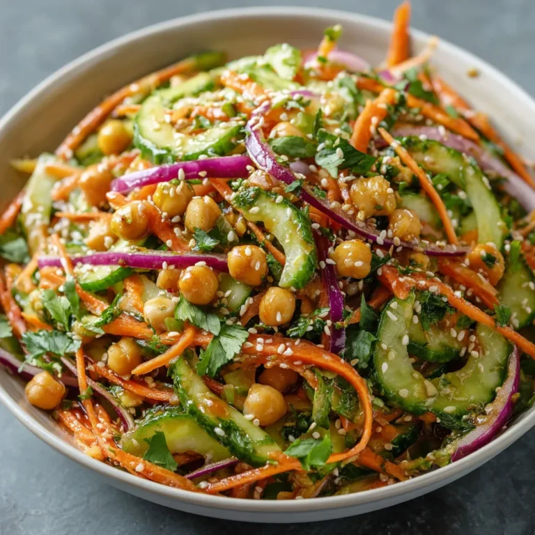 Crunchy Asian Chickpea Cucumber Slaw