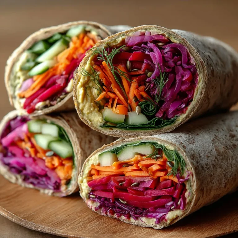 Crunchy Veggie Wraps with Pink Pickled Filling