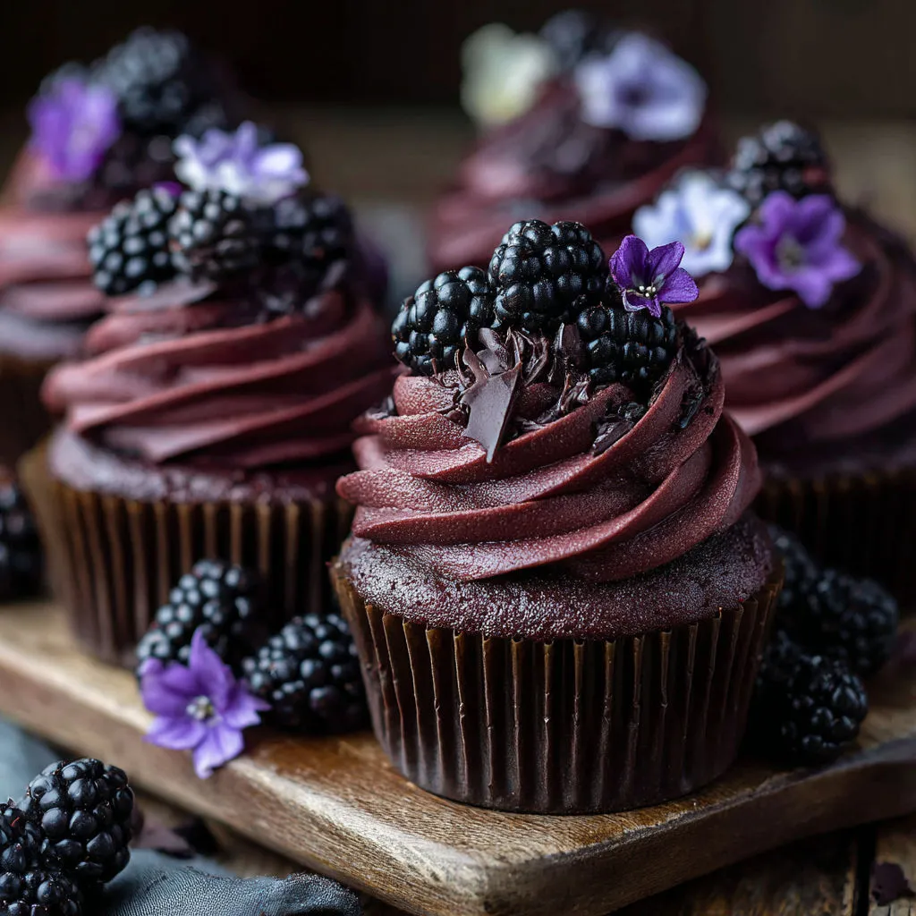 Decadent Blackberry Chocolate Cupcakes Recipe