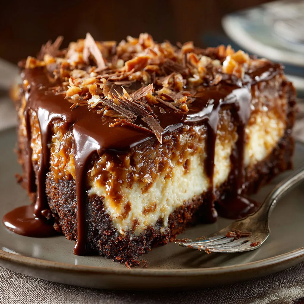 Decadent German Chocolate Cheesecake Cake Recipe