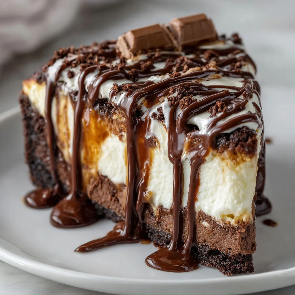 Decadent Hot Fudge Sundae Brownie Cheesecake Recipe