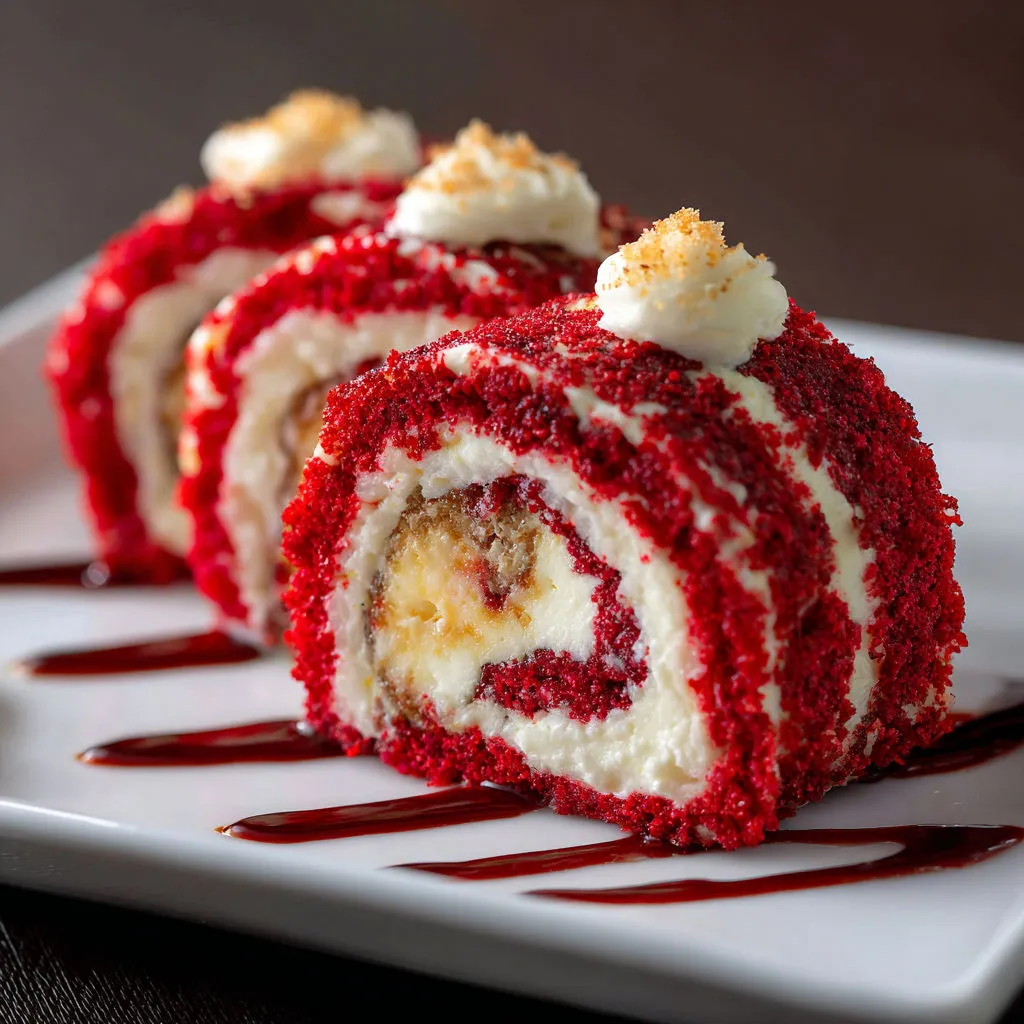 Decadent Red Velvet Cheesecake Sushi Roll