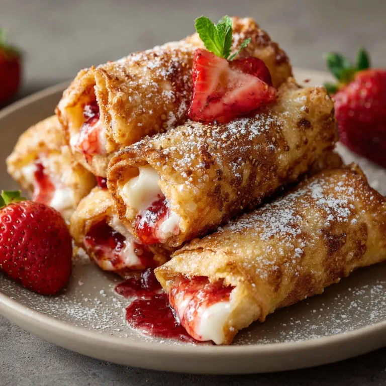Decadent Strawberry Cheesecake Egg Rolls