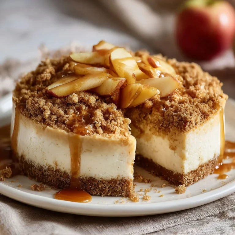 Delicious Apple Cheesecake with Cinnamon Crumble