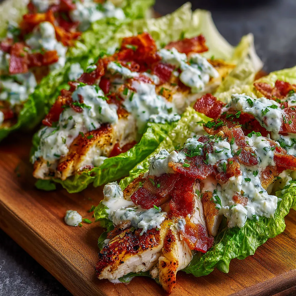Delicious Chicken Bacon Ranch Lettuce Boats