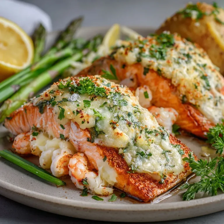 Delicious Crab and Shrimp Stuffed Salmon