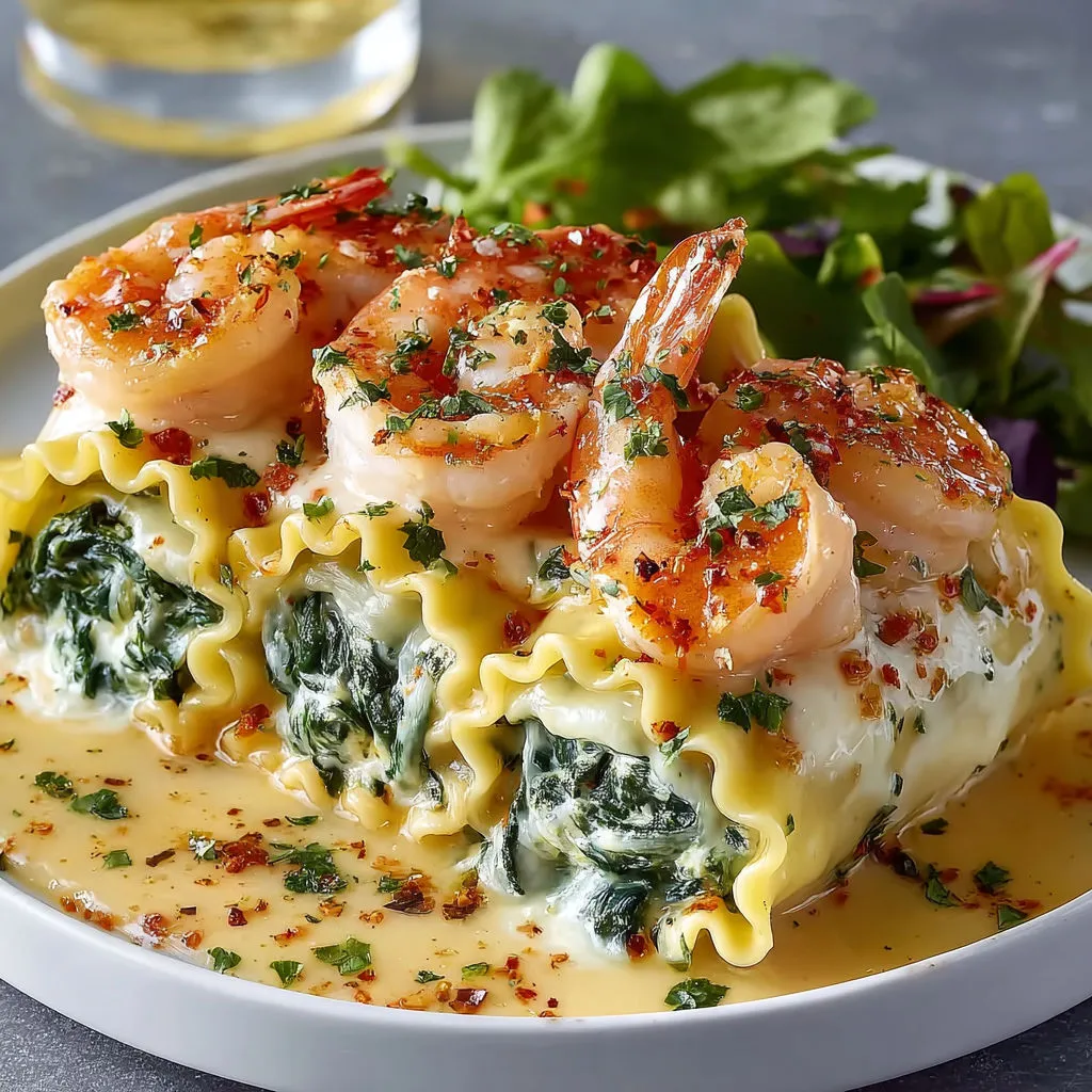 Delicious Creamy Shrimp Spinach Lasagna Recipe