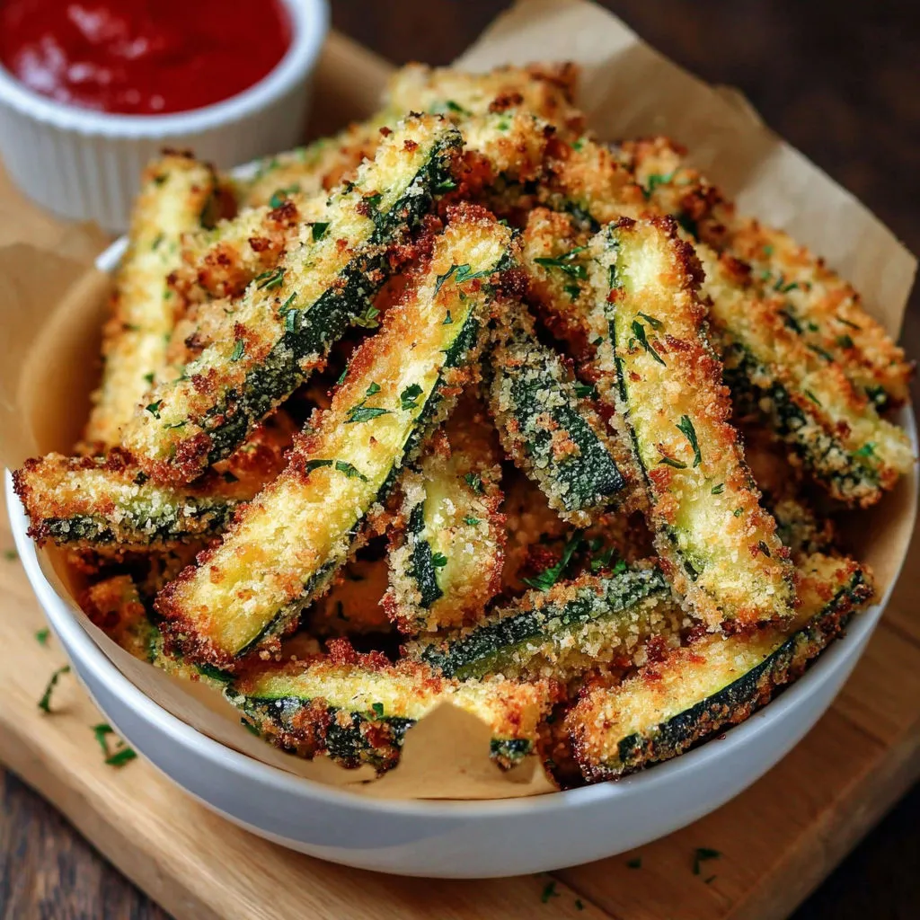 Delicious Crispy Zucchini Fries with Parmesan and Garlic