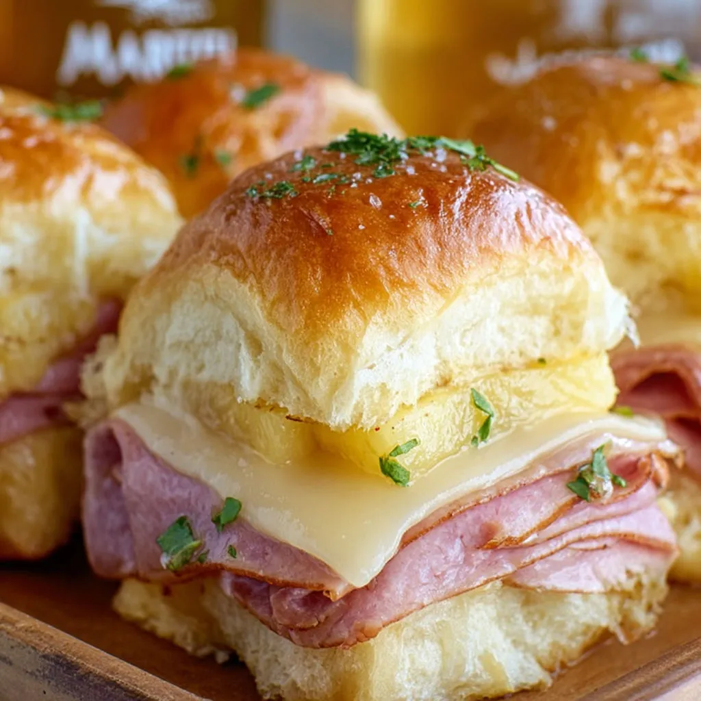 Delicious Ham Pineapple Swiss Sliders Recipe