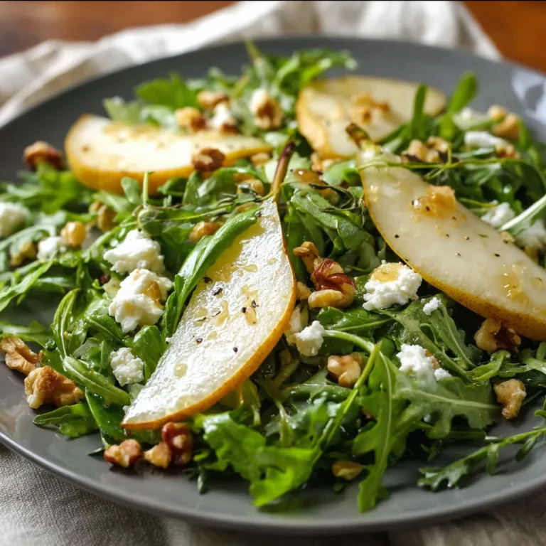 Delicious Pear Arugula Salad with Honey Vinaigrette