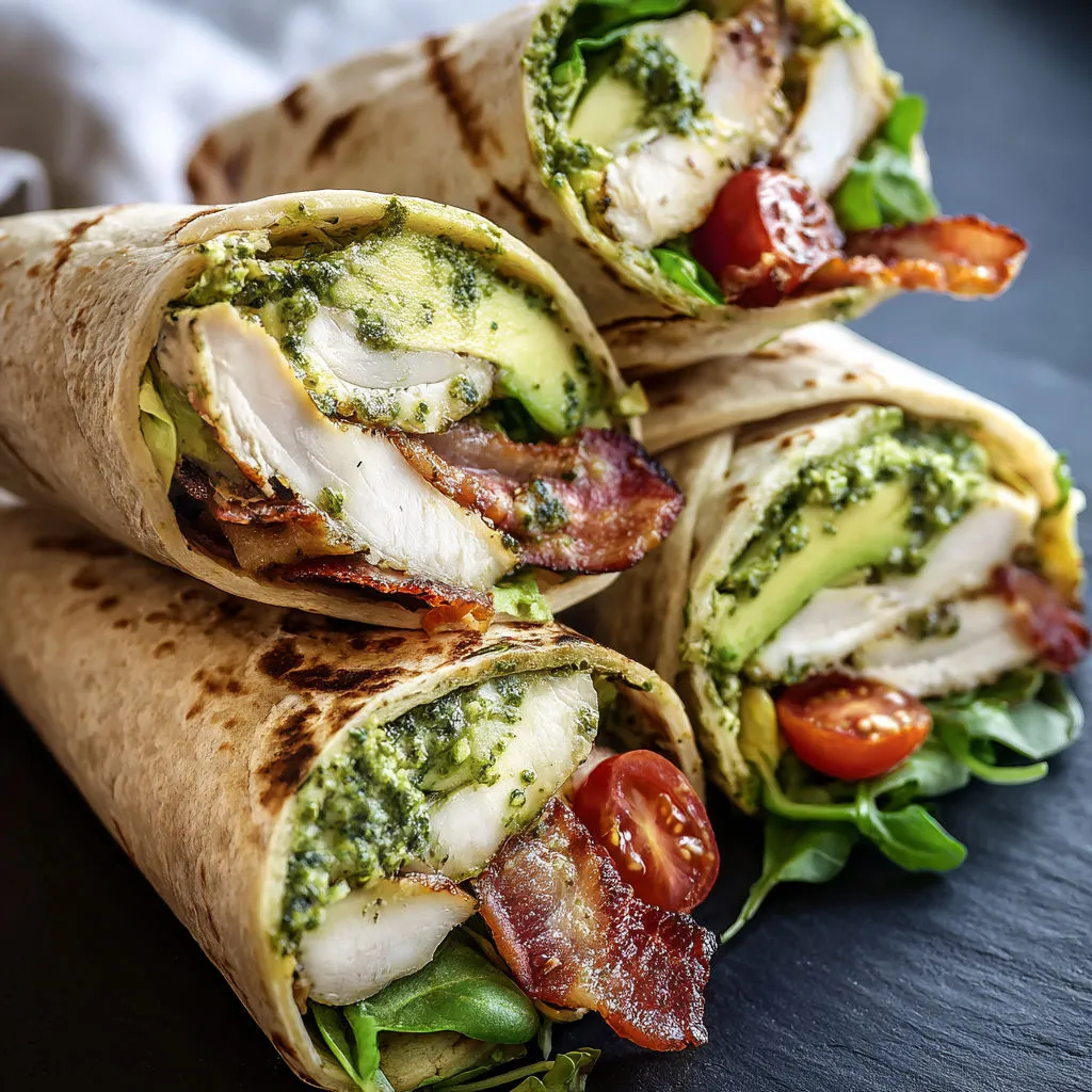 Delicious Pesto Chicken Avocado Wrap Recipe