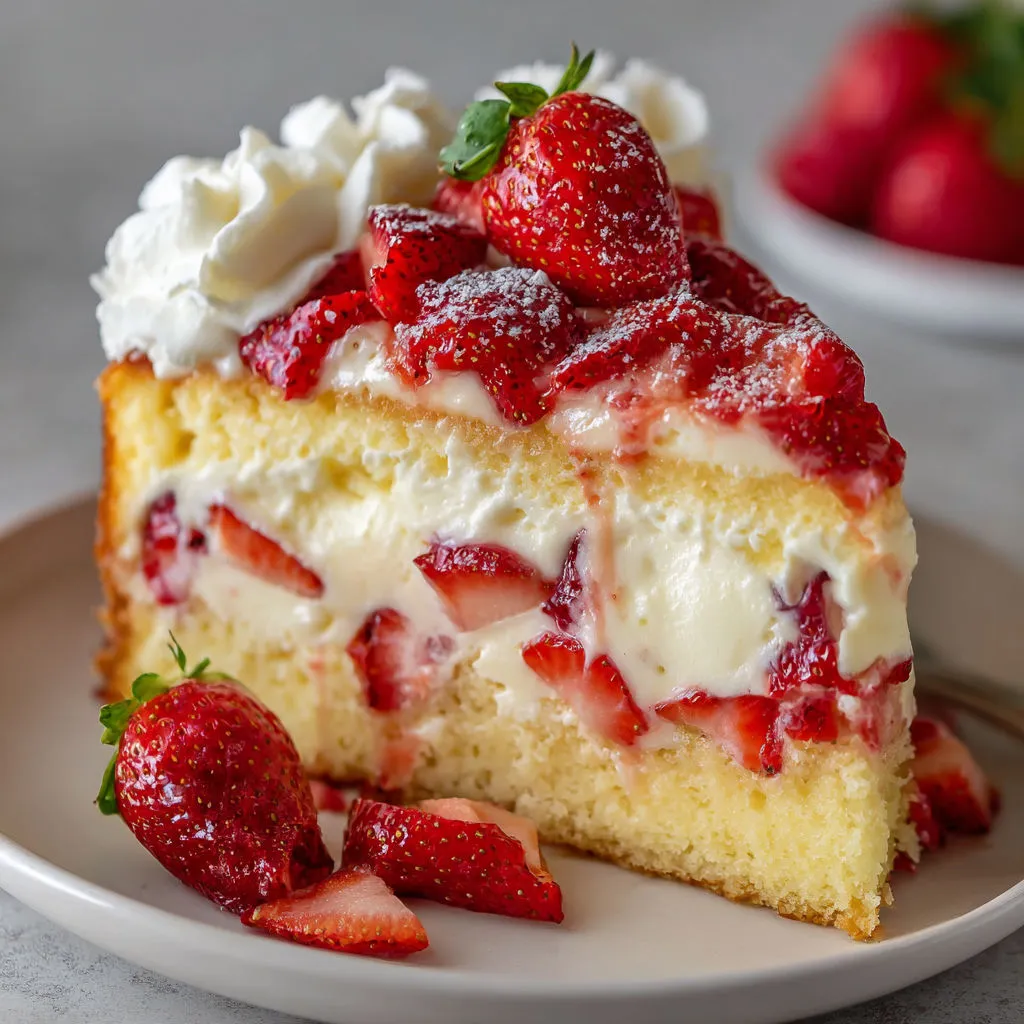 Delicious Strawberry Custard Cake Recipe
