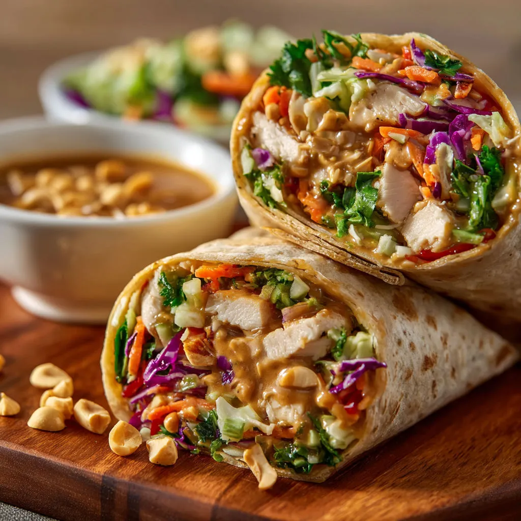 Delicious Thai Peanut Chicken Wrap Recipe