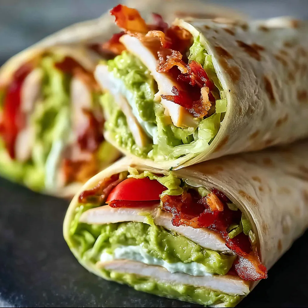 Delicious Turkey Avocado Bacon Wrap Recipe