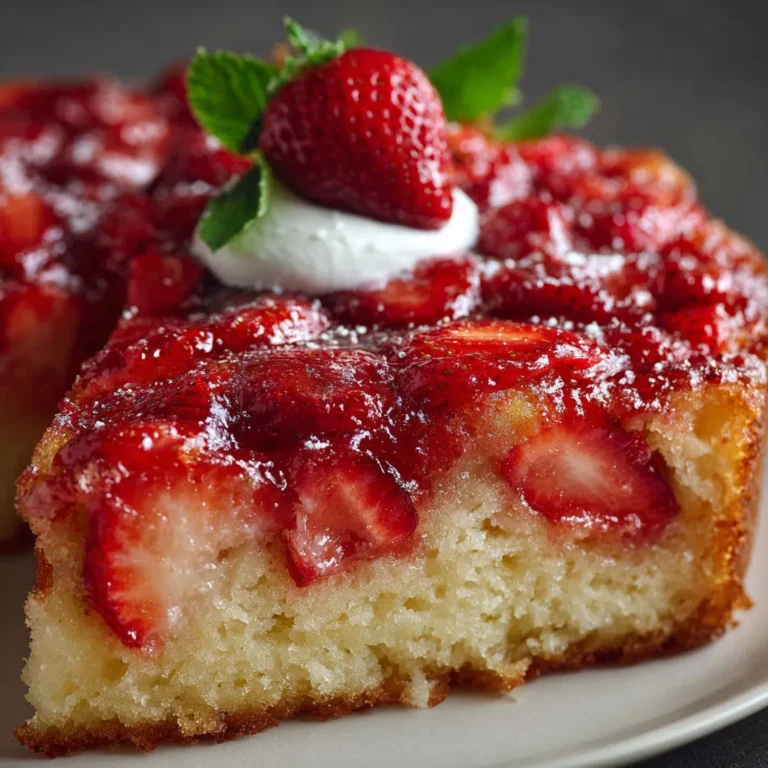 Delicious Upside Down Strawberry Cake Recipe