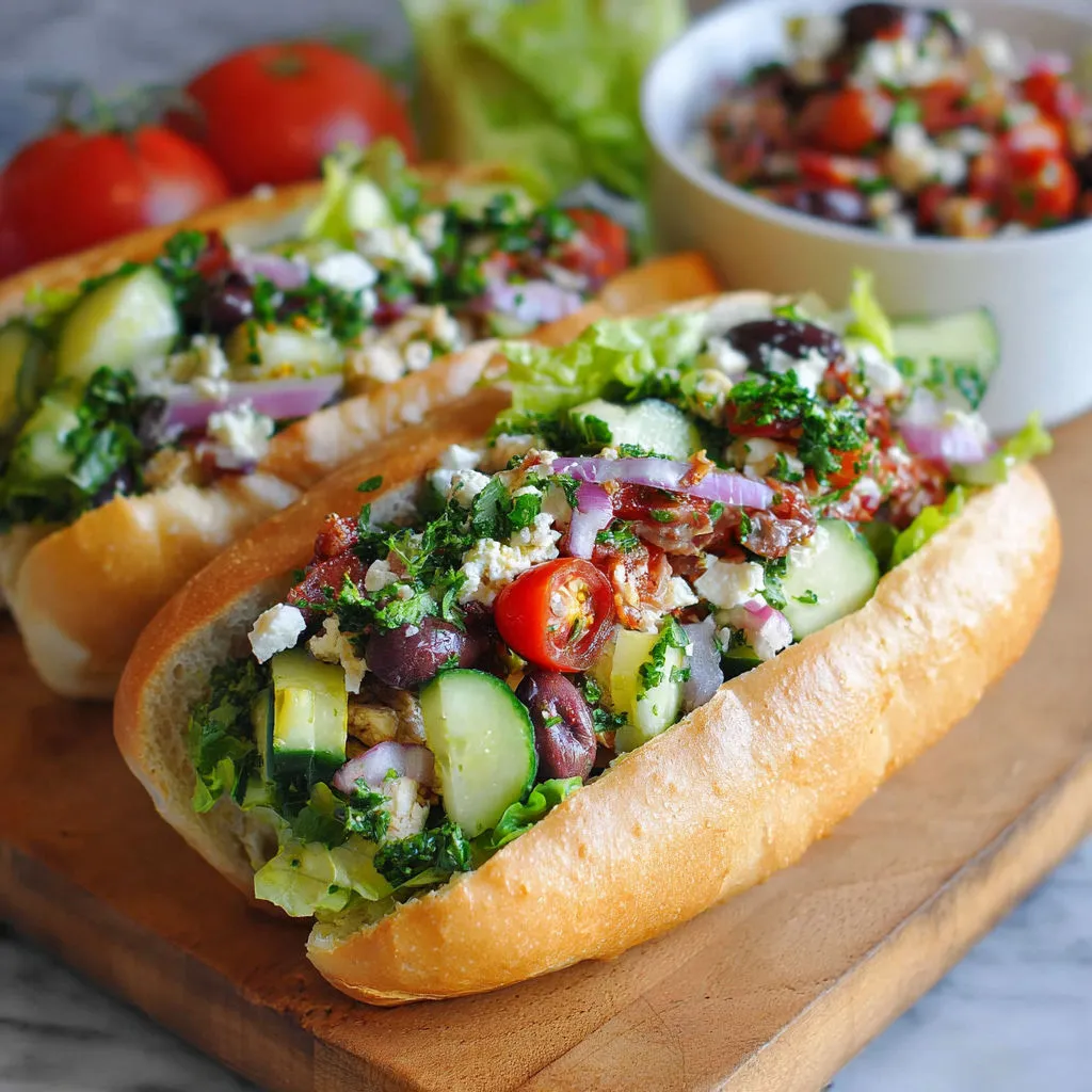 Delicious Vegan Greek Salad Sandwiches - Easy Recipe