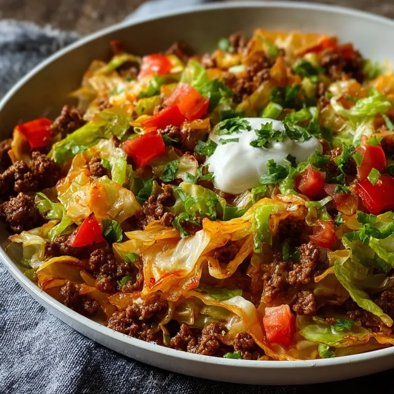 Easy One-Pan Taco Cabbage Skillet with Ground Beef