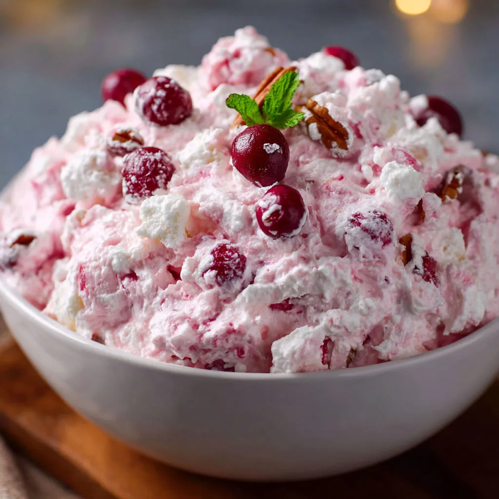 Fluffy Cranberry Pineapple Marshmallow Salad