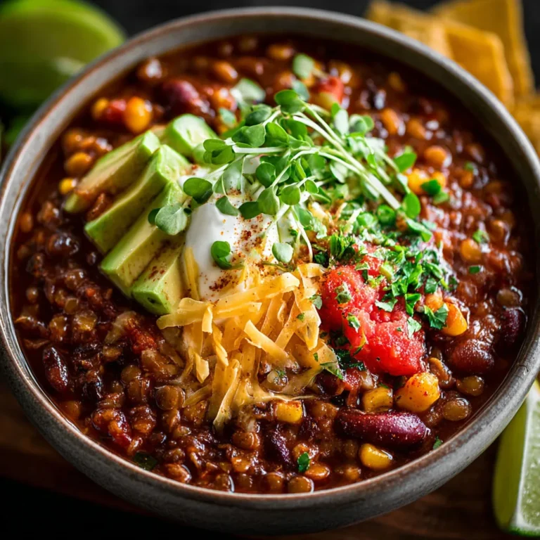 Hearty Slow Cooker Lentil Taco Chili