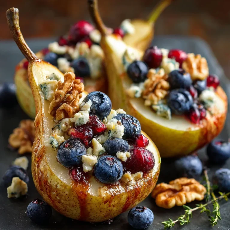 Honey Walnut Baked Pears with Berries