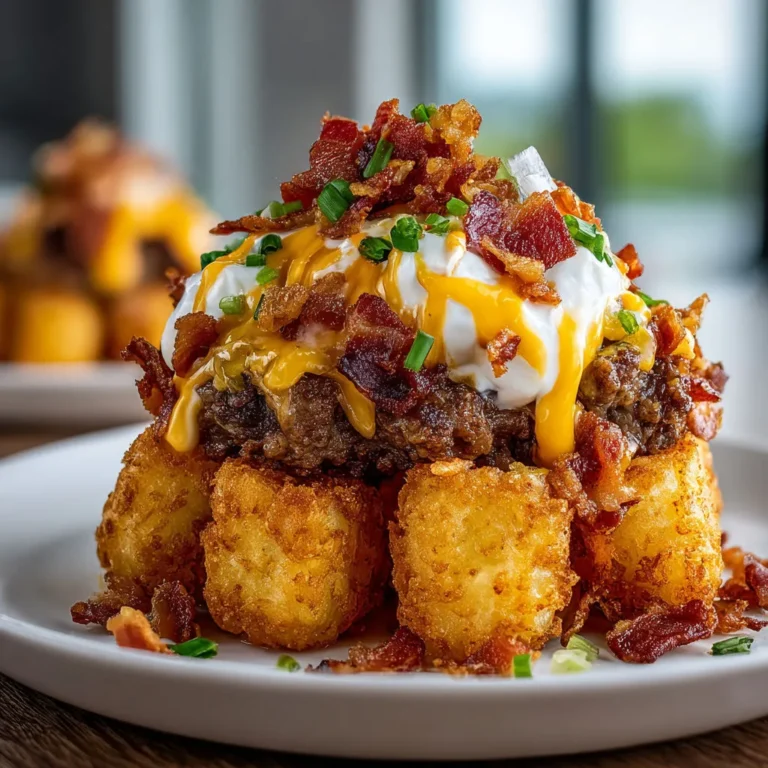 Irresistible Bacon Cheeseburger Tater Tot Cones