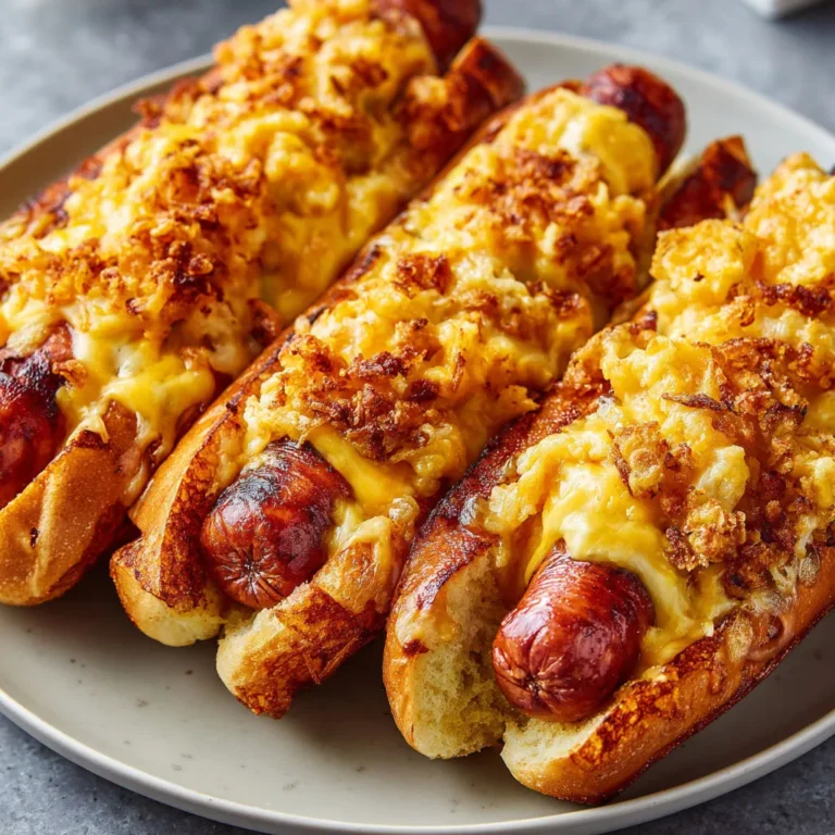 Irresistible Cheesy Hotdog Bake: Crispy & Delicious