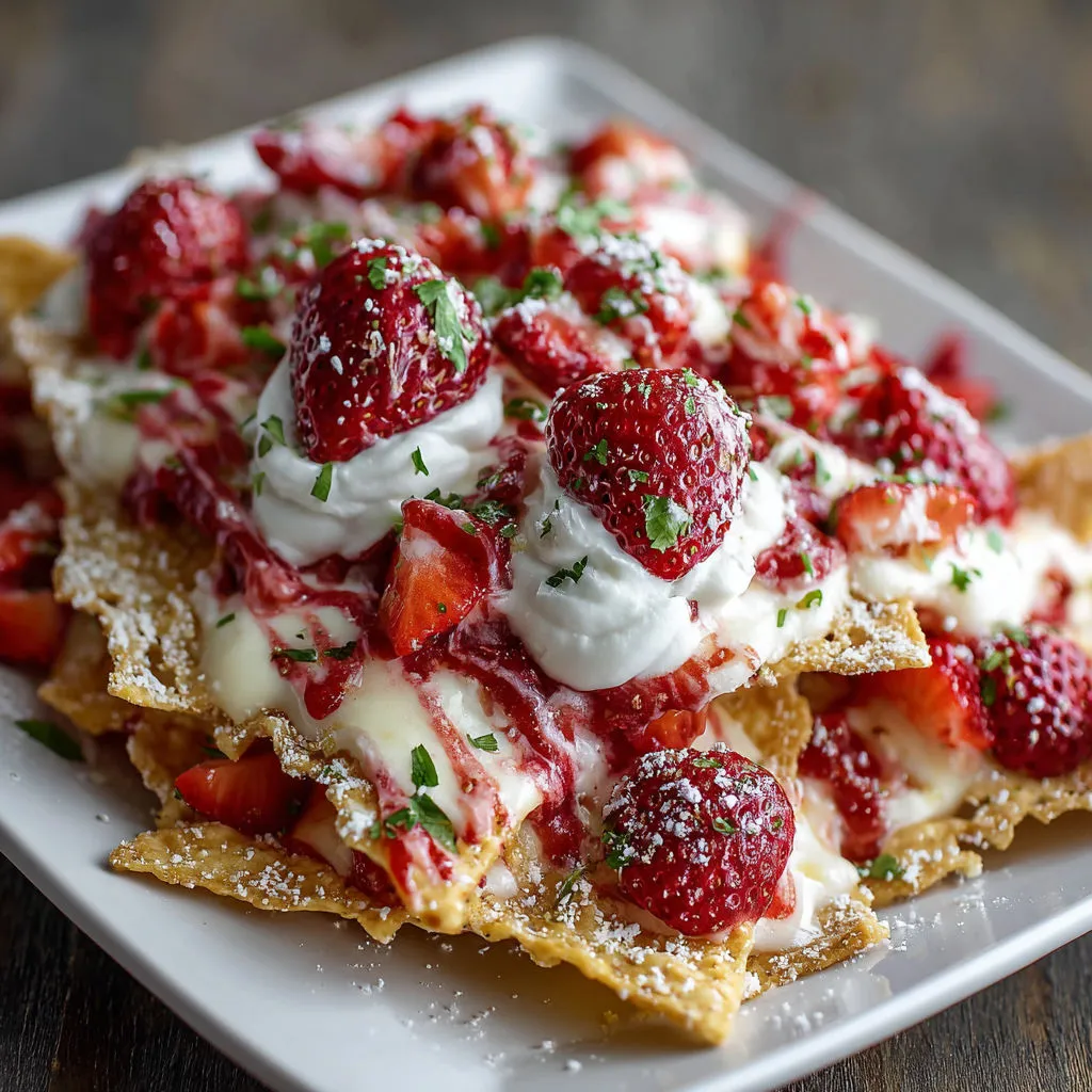 Irresistible Strawberry Cheesecake Nachos Recipe