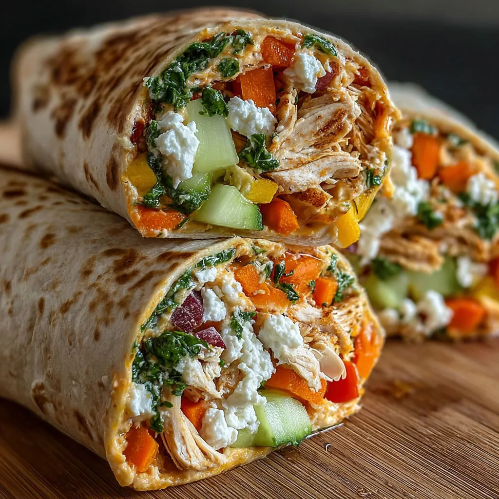 Mouthwatering Chicken Hummus Veggie Wrap Recipe