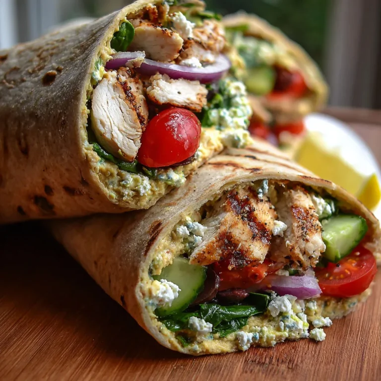 Mouthwatering Mediterranean Chicken Wrap with Hummus
