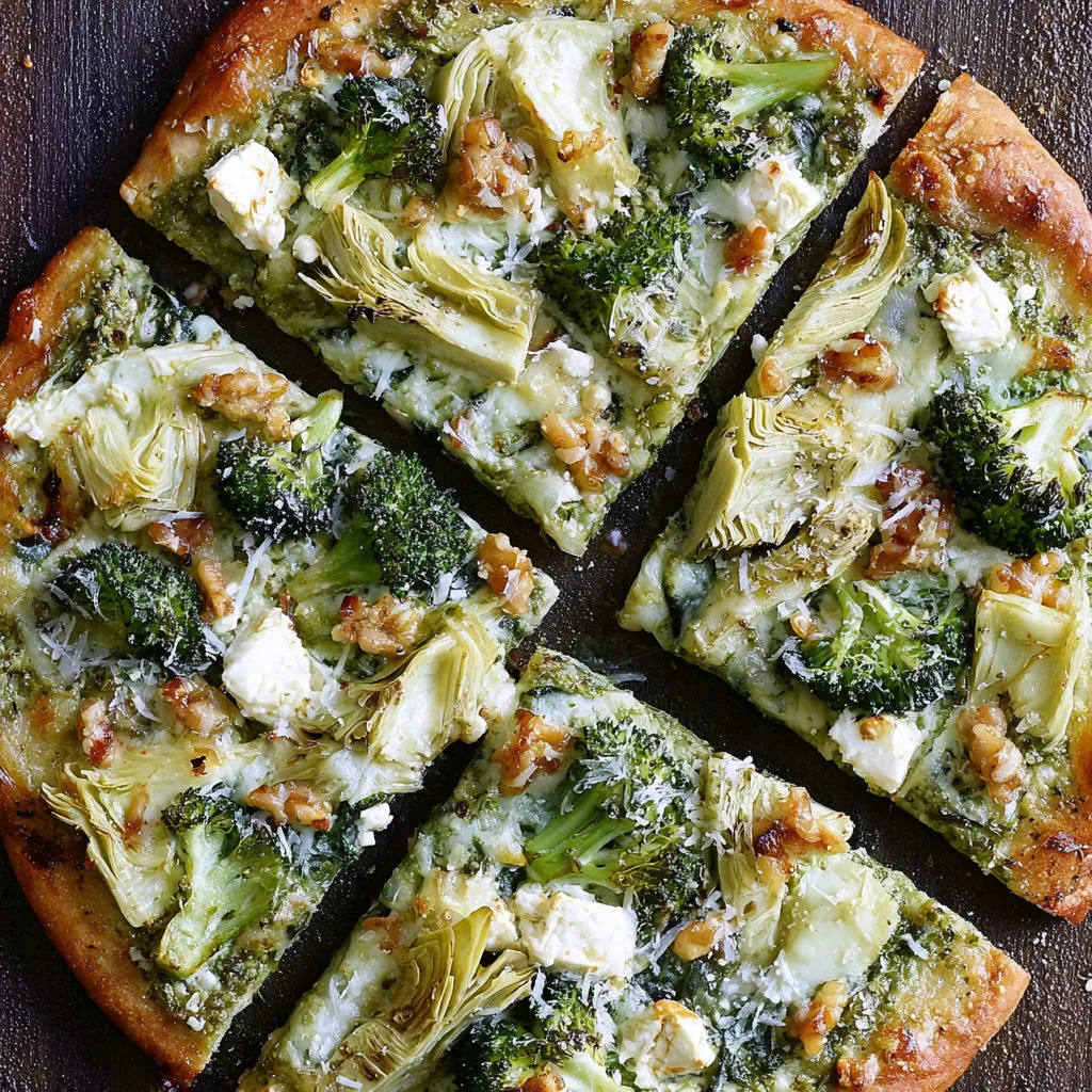 Pesto Feta Green Pizza Recipe