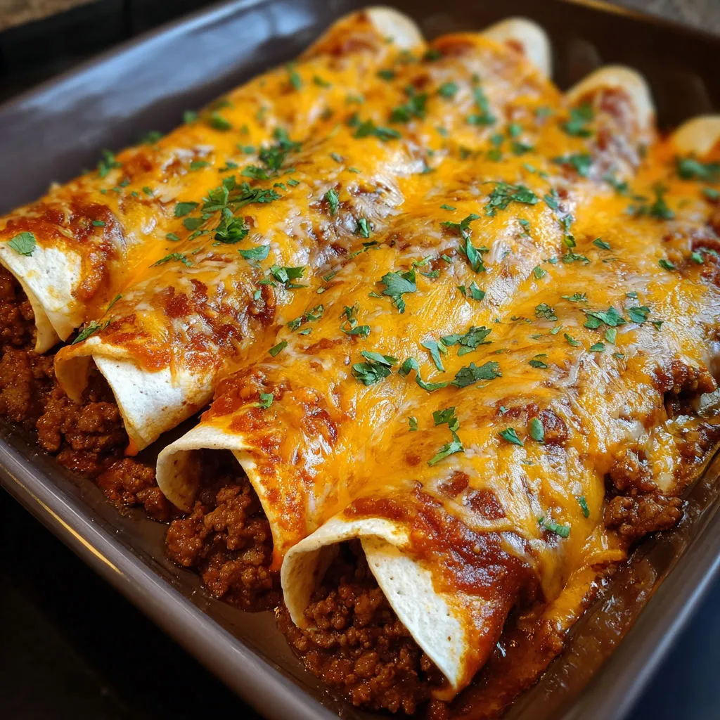 Savory Beef and Bean Enchiladas