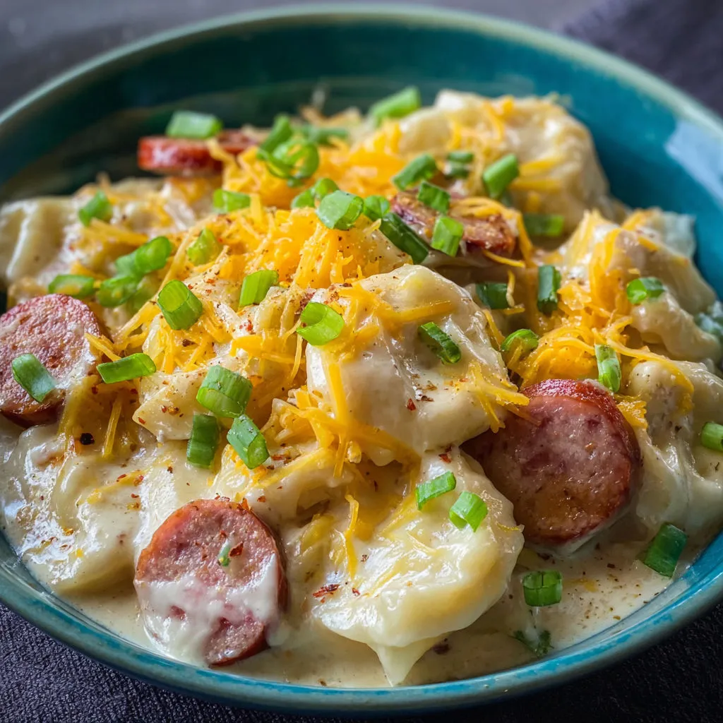 Savory Crockpot Pierogi Sausage Casserole Recipe