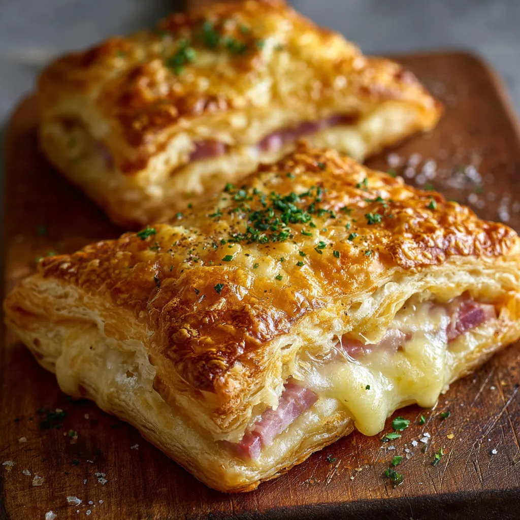 Savory Ham and Cheese Puff Pastry Bites