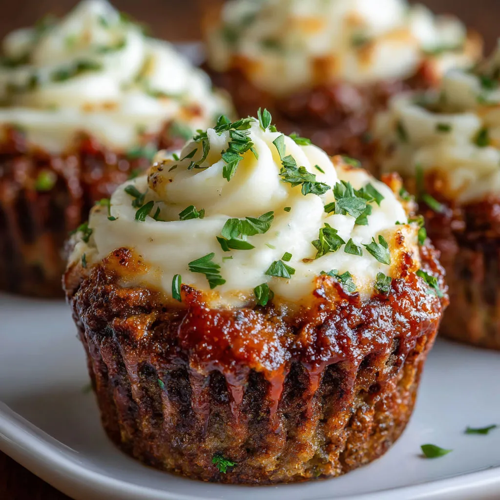 Savory Meatloaf Cupcakes with Creamy Mashed Potatoes