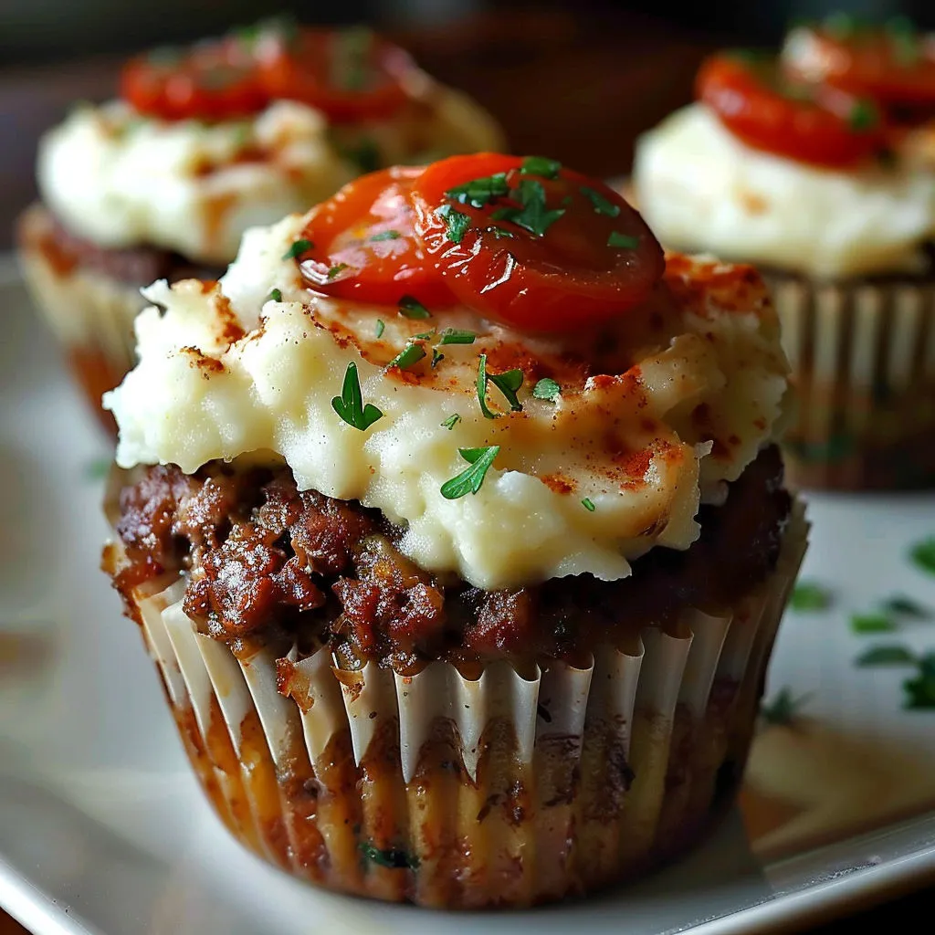 Savory Meatloaf Cupcakes with Mashed Potato Frosting