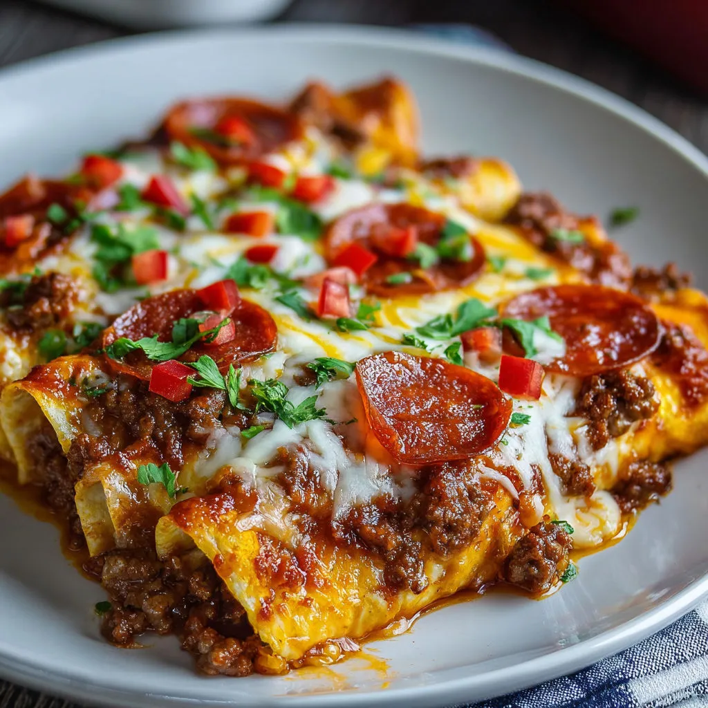 Savory Pizza Enchiladas: A Delicious Beef Fusion