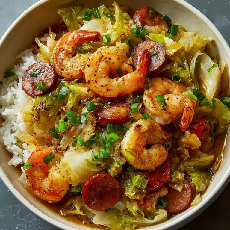 Savory Shrimp and Sausage Cabbage Bowl