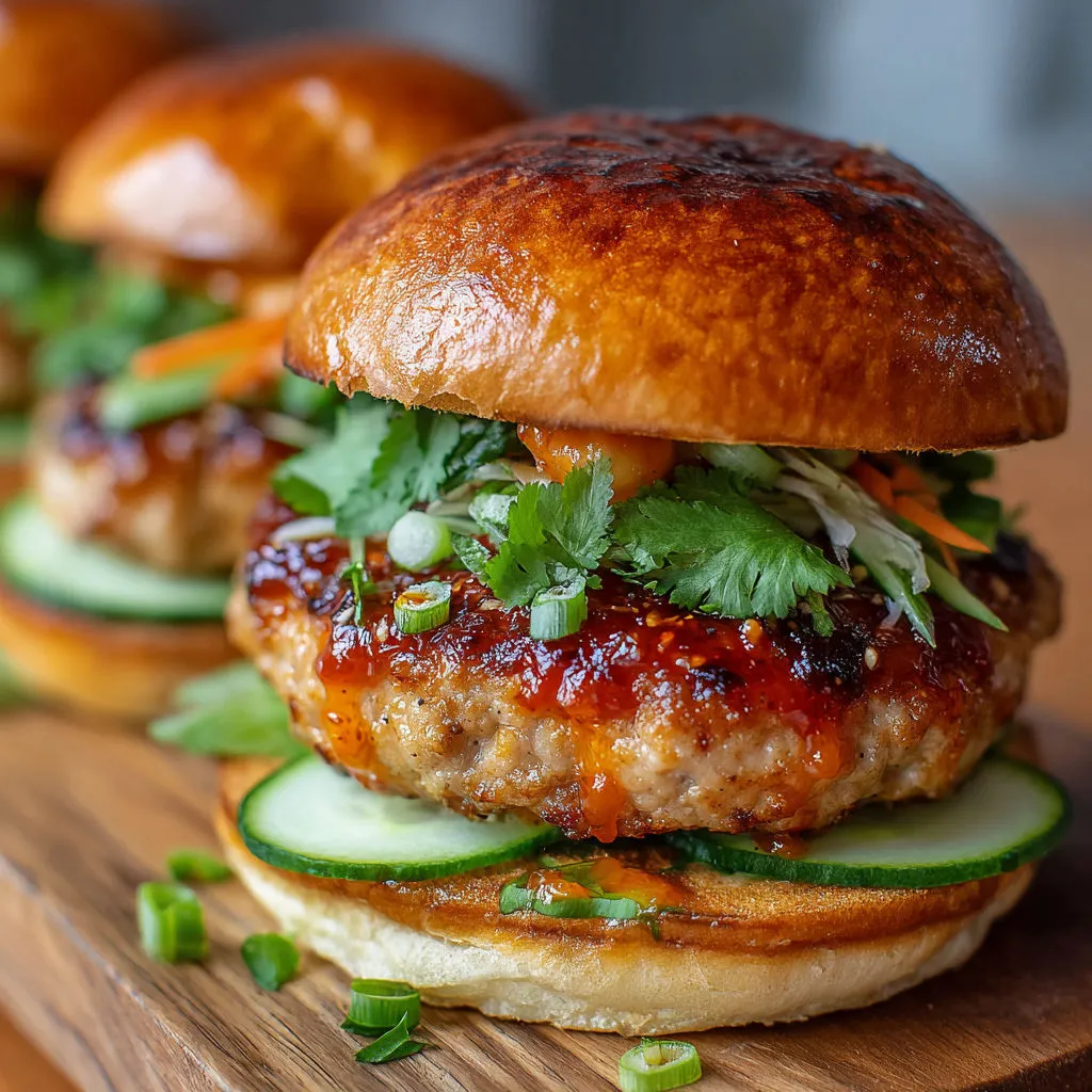 Spicy Thai Turkey Burgers with Sweet Chili Glaze