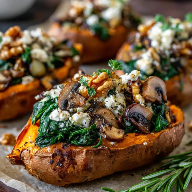 Spinach Feta Stuffed Sweet Potatoes: A Delicious Vegetarian Recipe