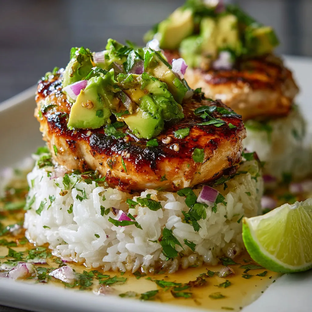 Tasty Honey Lime Chicken Avocado Rice Bowl