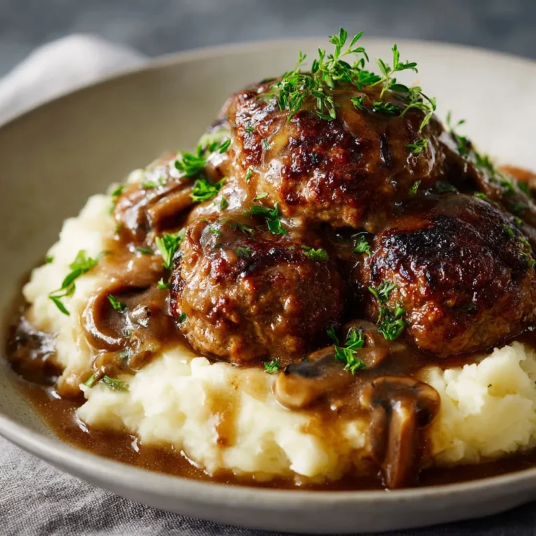 Tender Slow-Cooker Salisbury Steak Meatballs