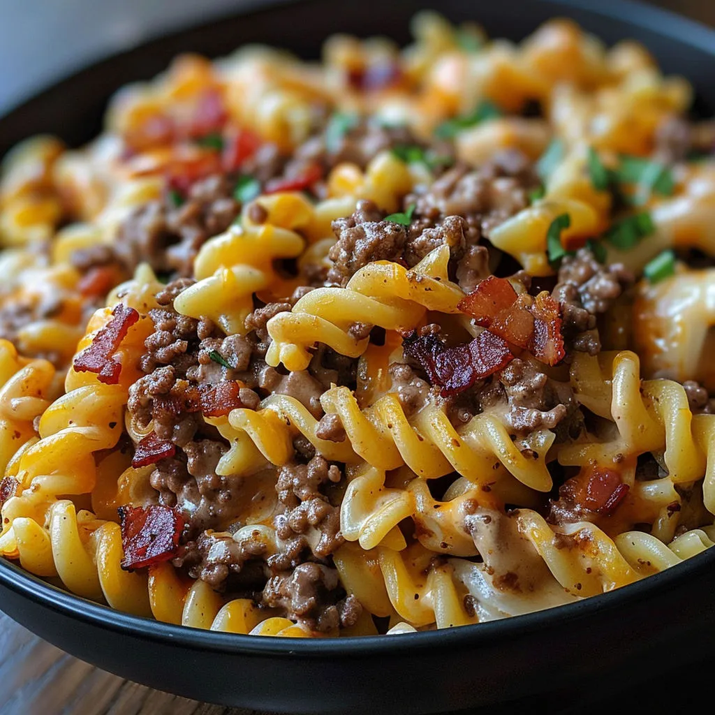 Ultimate Bacon Cheeseburger Pasta Recipe
