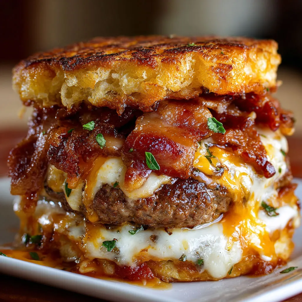 Ultimate Bacon Lasagna Burger Stack Recipe